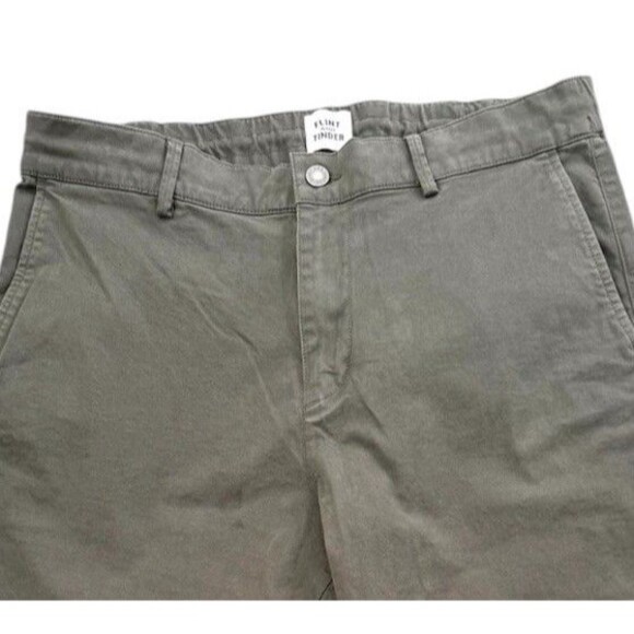 Flint and Tinder 365 Jogger Moss Green Drawstring Canvas Casual Pants Size 33 - Picture 2 of 8